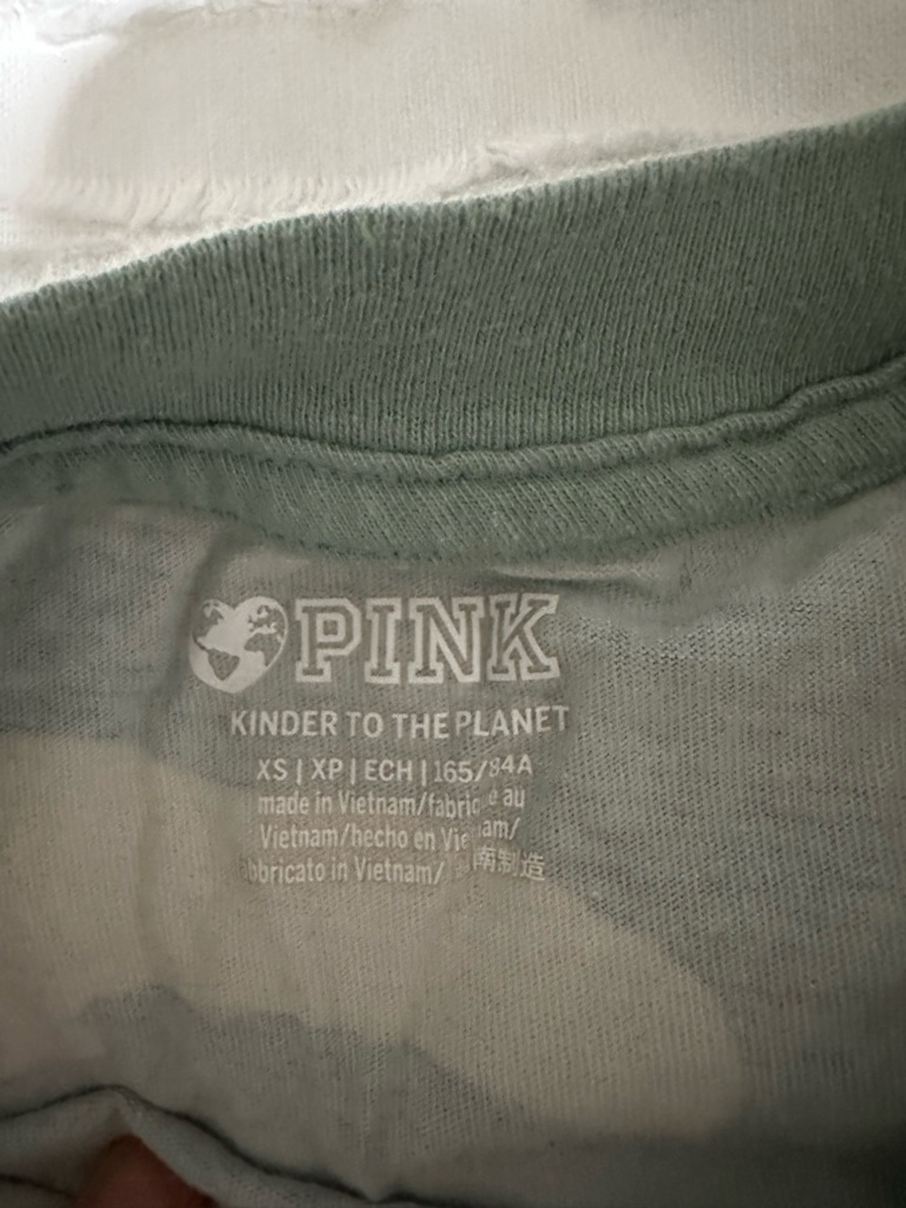 PINK Victoria's Secret Light Green Logo Tee